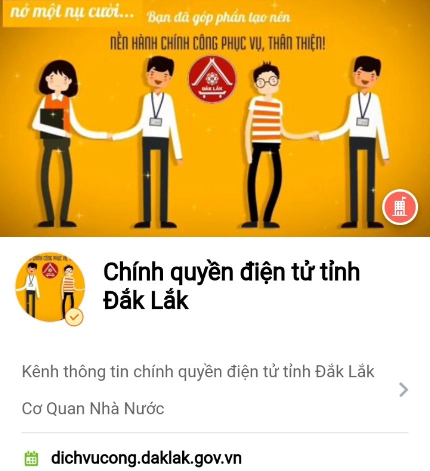 Triển khai ứng dụng Zalo trong cung cấp dịch vụ công trực tuyến